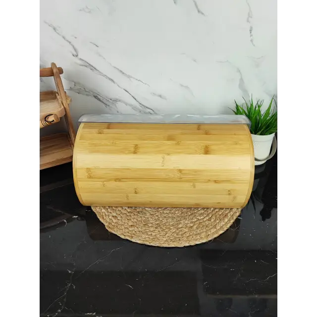 Хлібниця 36,5*22*16,5см корпусу дерево кр.платик MR-1674S ᐉ MR-1674S - - класная цена в ProPosud