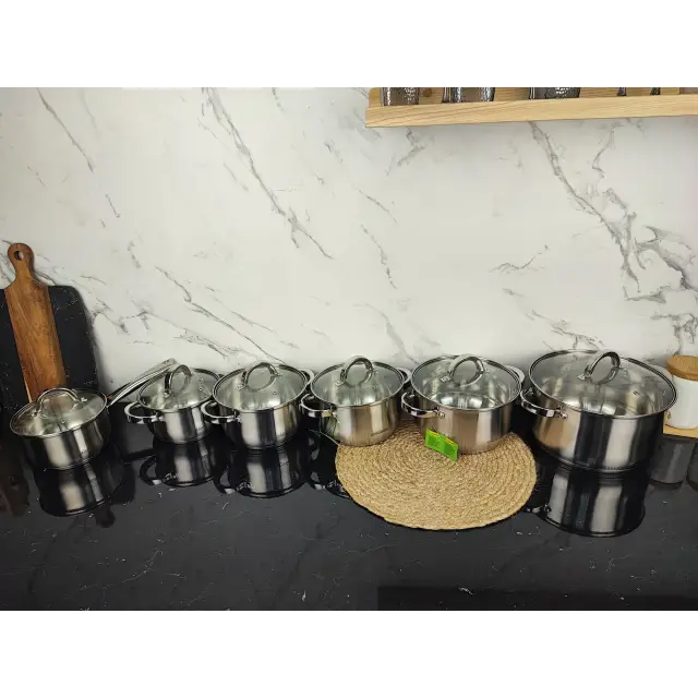 Набір посуду 12-пр. ківш 1,5л кастр. 1,5л 2л 2л 3л 5л MR-2120-12 ᐉ MR-2120-12 - - класная цена в ProPosud