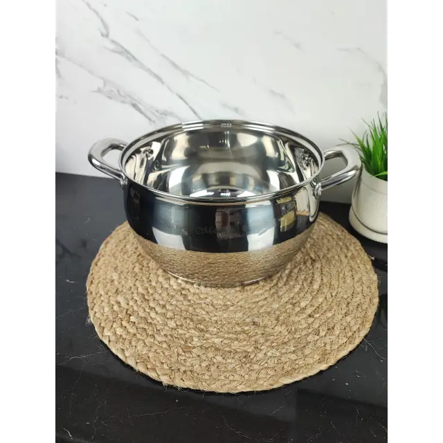 Каструля 6,4л нерж.сталь скл.кришка MR-3515-24 ᐉ MR-3515-24 - - класна ціна в ProPosud