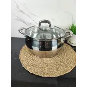 Каструля 6,4л нерж.сталь скл.кришка MR-3515-24 ᐉ MR-3515-24 - - класна ціна в ProPosud