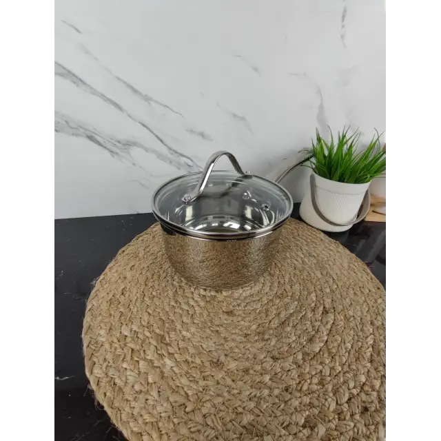 Ківш 1,8л нерж.сталь скл.кришка MR-3519-16S ᐉ MR-3519-16S - - класна ціна в ProPosud