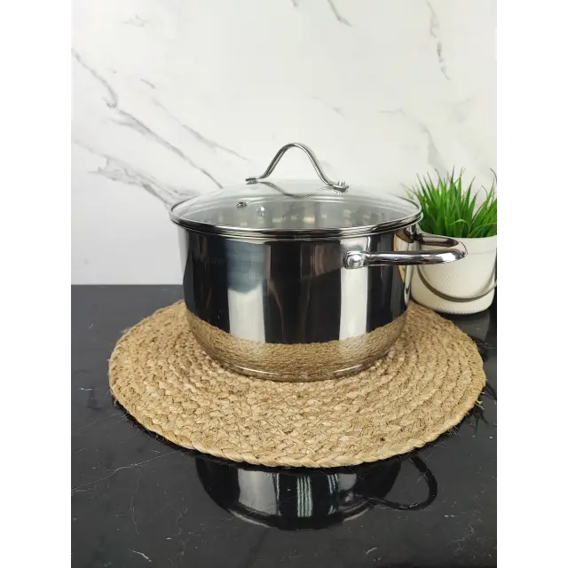 Каструля 3,4л нерж.сталь скл.кришка MR-3519-20 ᐉ MR-3519-20 - - класна ціна в ProPosud