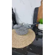 0720-SN Ковш 2,3л антипр.покрытие стек.крышка индукция Мрамор