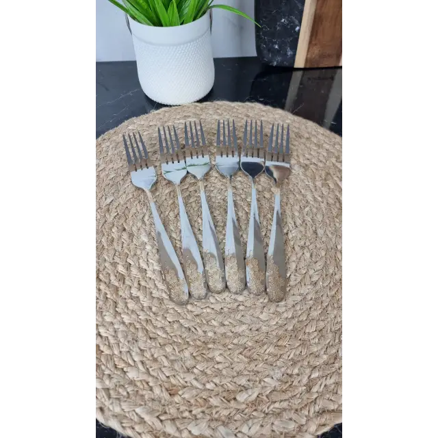 DOA008-B Вилка столовая Вьюнок золотой ᐉ DOA008-B - - класная цена в ProPosud