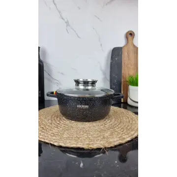 0320-BL Каструля 2,3л антипр.покриття скл.кришка індукція Мармур ᐉ 0320-BL - - класная цена в ProPosud