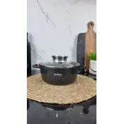 0318-BL Кастрюля 1,7л антипр.покрытие стек.крышка индукция Мрамор