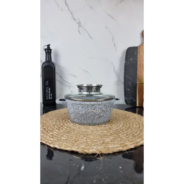 0316-SN Каструля 1,2л антипр.покриття скл.кришка індукція Мармур ᐉ 0316-SN - - класная цена в ProPosud