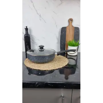 FPG-245 D Сковорода глубокая 24см антипр.покрытие стек.крышка Гранит