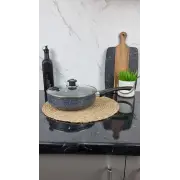 FPG-245 D Сковорода глубокая 24см антипр.покрытие стек.крышка Гранит