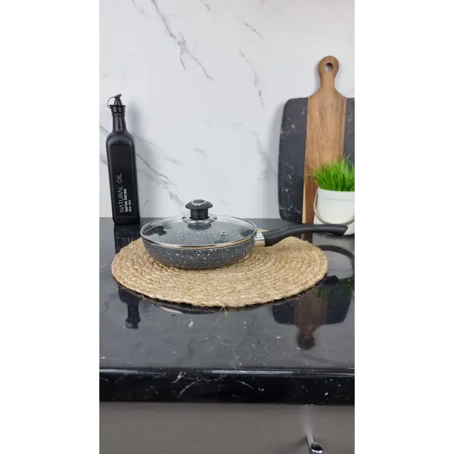 FPG-245 Сковорідка 24см антипр.покриття скл.кришка Граніт ᐉ FPG-245 - - класная цена в ProPosud