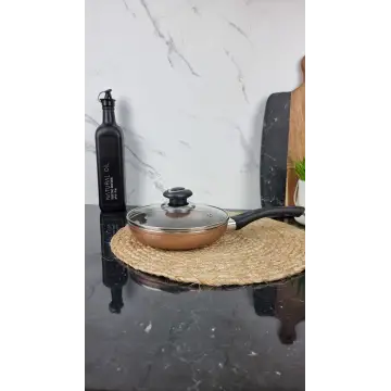 FPM-182 Сковорідка 18см антипр.покриття скл.кришка Мармур Бронза ᐉ FPM-182 - - класная цена в ProPosud