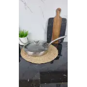 B018L-26 Сковорода 26см нерж.сталь стек.крышка кол.Honeycomb