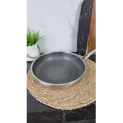 B018L-26 Сковорода 26см нерж.сталь стек.крышка кол.Honeycomb