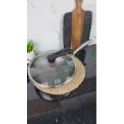 B017L Сковородка ВОК 30см нерж.сталь стек.крышка кол. кор.Honeycomb