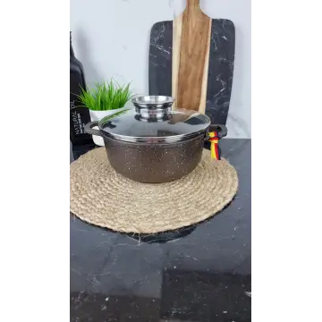 0322-CH Кастрюля 3,2л антипр.покрытие стек.крышка индукция Мрамор