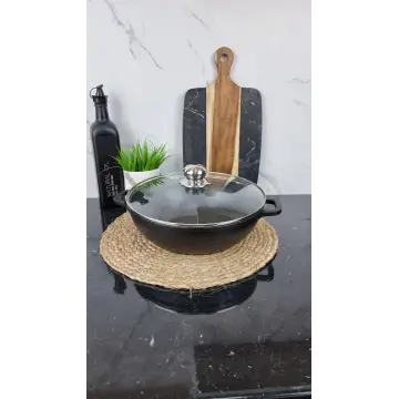 0528-CR Каструля мілка 4,1л антипр.покриття скл.кришка індукція Мармур ᐉ 0528-CR - - класная цена в ProPosud