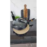 1332-BL Вок-сковорода 3в1 4,5л антипр.покрытие стек.крышка индукция Мрамор