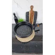 1332-BL Вок-сковорода 3в1 4,5л антипр.покрытие стек.крышка индукция Мрамор