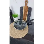 QD-D324-L Сковорода 24см антипр.покрытие стек.крышка Diamond