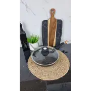 QD-F0324-L Сковорідка 24см антипр.покриття скл.кришка Мармур ᐉ QD-F0324-L - - класная цена в ProPosud