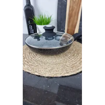 QD-F0324-L Сковорідка 24см антипр.покриття скл.кришка Мармур ᐉ QD-F0324-L - - класная цена в ProPosud 2