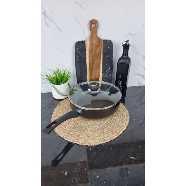 FPN-261 D Сковорідка глибока 26см антипр.покриття скл.кришка NON STICK Чорний ᐉ FPN-261 D - - класная цена в ProPosud