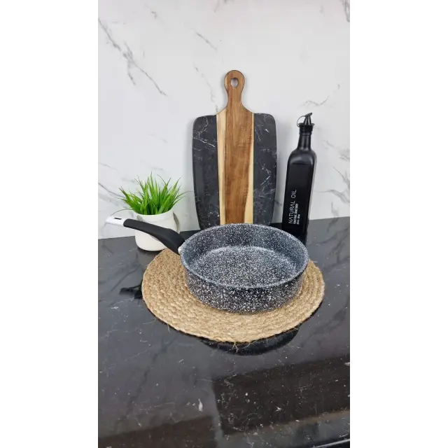 QD-FD324 Сковорода глубокая 24см антипр.покрытие Мрамор