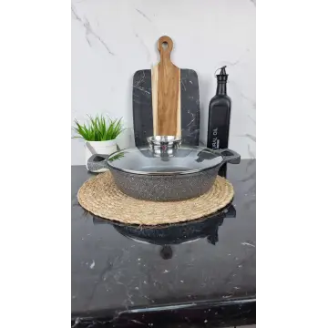 YLS8028-G Кастрюля мелкая 3,5л антипр.покрытие стек.крышка индукция Серая 2