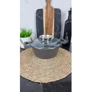 YS8020-G Каструля 2,0л антипр.покриття скл.кришка індукція Сірий