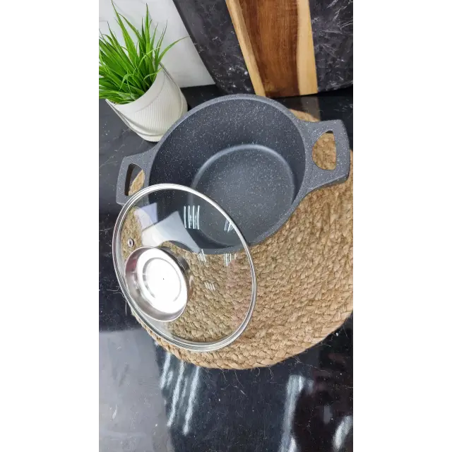 YS8020-G Каструля 2,0л антипр.покриття скл.кришка індукція Сірий