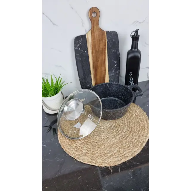 YS8020-B Кастрюля 2,0л антипр.покрытие стек.крышка индукция Чорный