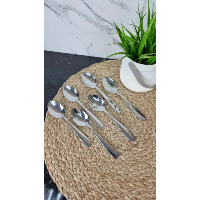 ABA 110C Ложка чайна Гладка Квадрат (6шт/уп)