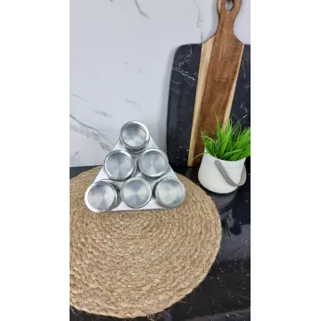 16769-4 Набір для спецій 6-пр. 4,5*6см скло на мет.підставці ᐉ 16769-4 - - класная цена в ProPosud