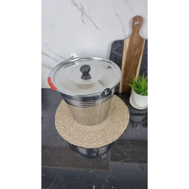 B005-8L Ведро с крышкой 8,0л пластиковая ручка нерж.сталь ᐉ B005-8L - - класная цена в ProPosud