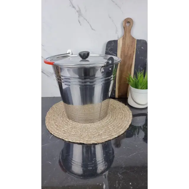 B005-8L Ведро с крышкой 8,0л пластиковая ручка нерж.сталь ᐉ B005-8L - - класная цена в ProPosud