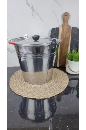 B005-10L Відро з кришкою 10л пластикова ручка нерж.сталь ᐉ B005-10L - - класна ціна в ProPosud
