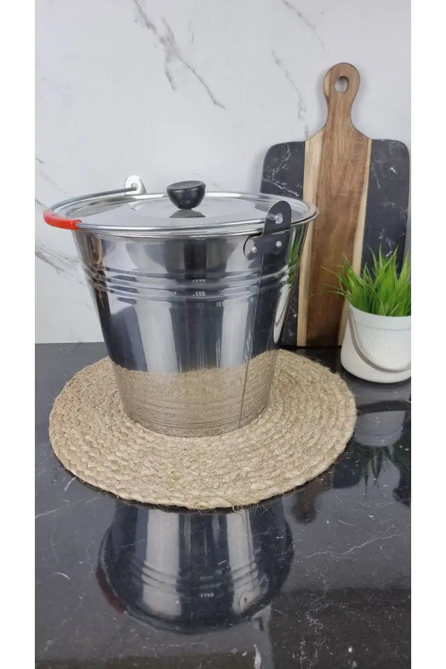 B005-10L Відро з кришкою 10л пластикова ручка нерж.сталь ᐉ B005-10L - - класна ціна в ProPosud