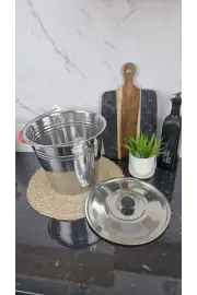 B005-10L Відро з кришкою 10л пластикова ручка нерж.сталь ᐉ B005-10L - - класна ціна в ProPosud