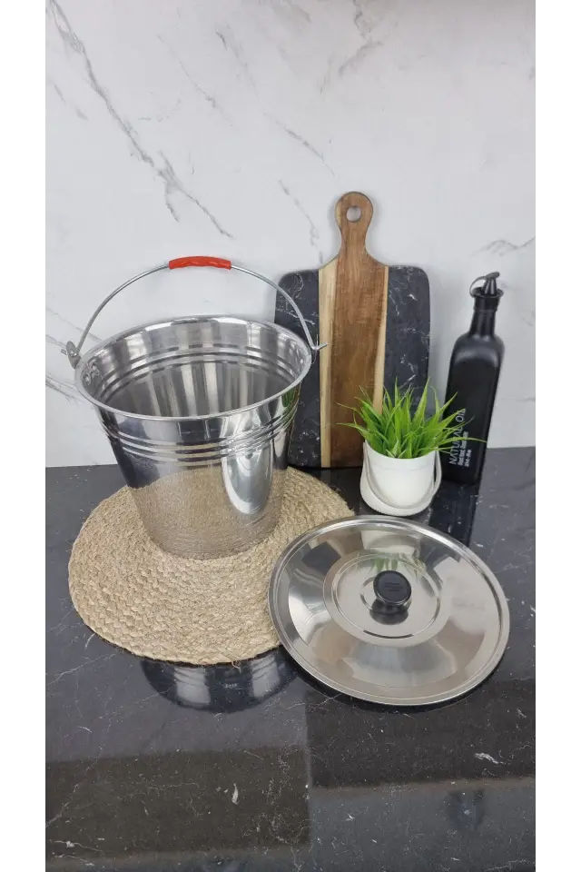 B005-10L Відро з кришкою 10л пластикова ручка нерж.сталь ᐉ B005-10L - - класна ціна в ProPosud