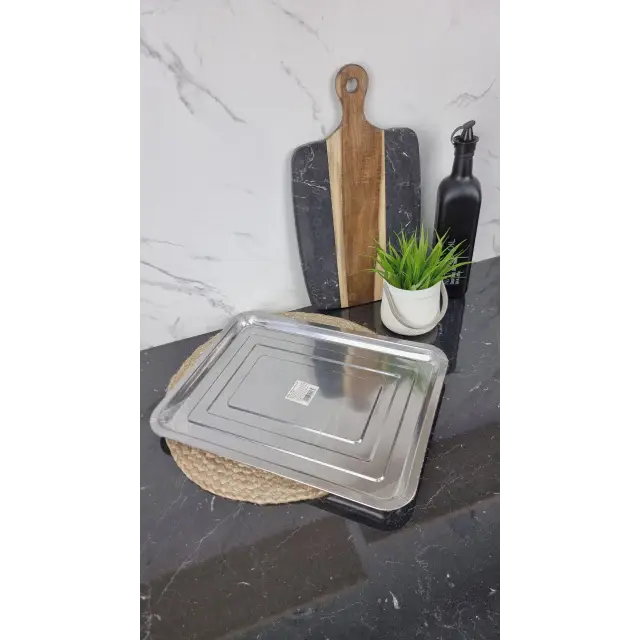 B004-36 Противень прямоугольный 36*27*4см нерж.сталь ᐉ B004-36 - - класная цена в ProPosud