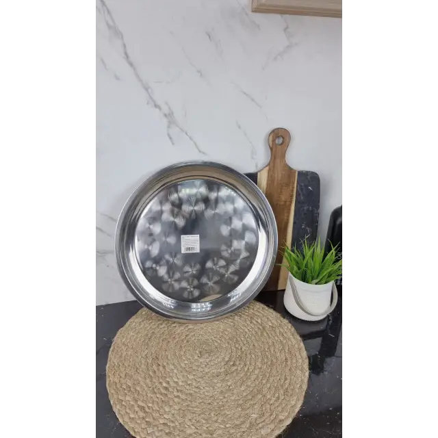 B002-35 Поднос круглый 35см нерж.сталь ᐉ B002-35 - - класная цена в ProPosud