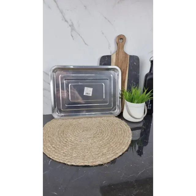 B003-40 Поднос прямоугольный 40*30*2см нерж.сталь ᐉ B003-40 - - класная цена в ProPosud