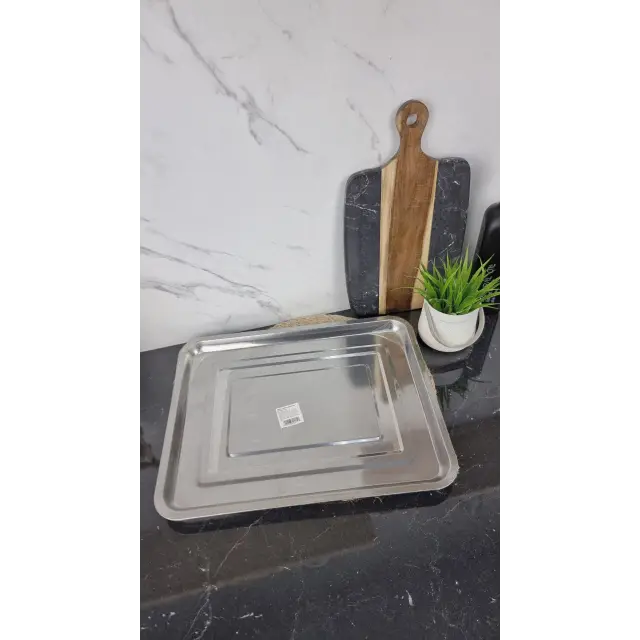 B003-45 Поднос прямоугольный 45*35*2см нерж.сталь ᐉ B003-45 - - класная цена в ProPosud