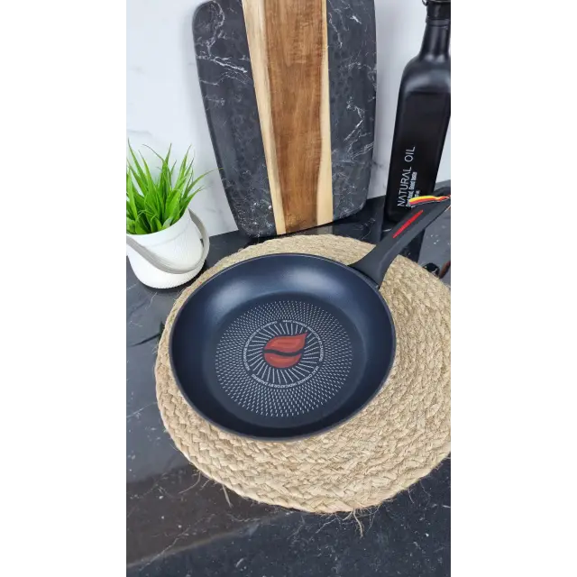 QD-F-T-0328  Сковорода 28см антипр.покрытие термоиндикатор Мрамор