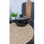 700 A Кастрюля глубокая 2,1л d-16см Черный Мрамор