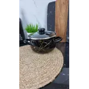 700 A Кастрюля глубокая 2,1л d-16см Черный Мрамор