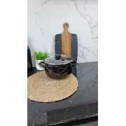 700 A Кастрюля глубокая 5,1л d-22см Черный Мрамор