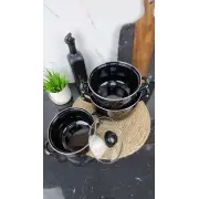 700 A Набор кастрюль 3-пр. стк/кр. Черный Мрамор