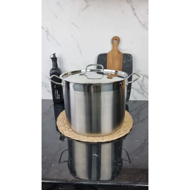 ZB-28 Кастрюля цилиндрическая 13л нерж.сталь нерж.крышка ᐉ ZB-28 - - класная цена в ProPosud