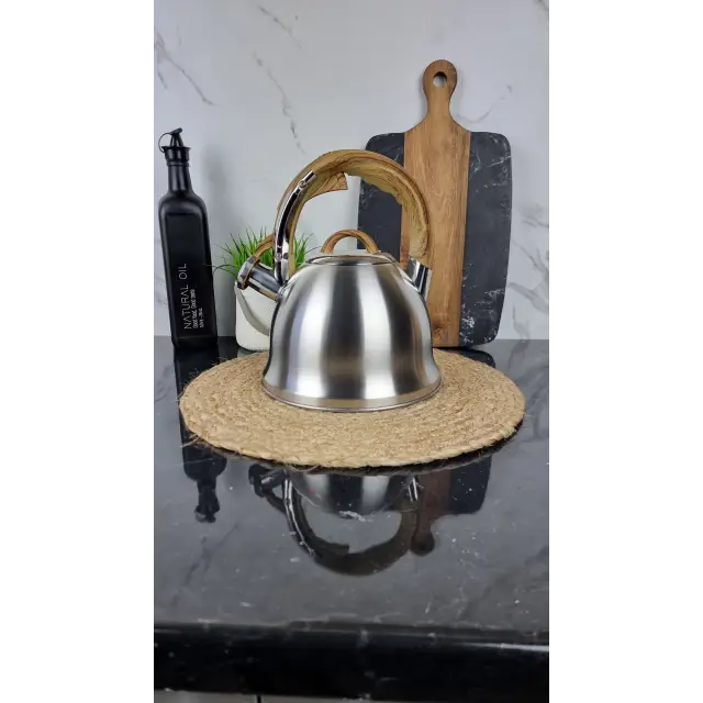 ZB-18/3,5 W Чайник 3,5л со свистком нерж.сталь ручка коричневая бакелит ᐉ ZB-18/3,5 W - - класная цена в ProPosud